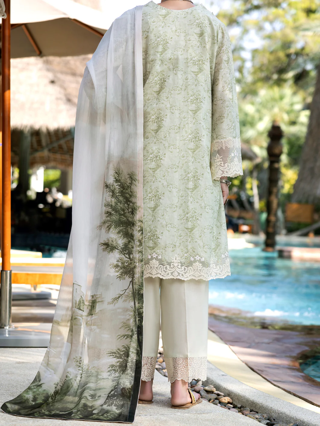 Pistachio Green Lawn 3 Piece Unstitched - ALP-3PS-1994 - Image 2