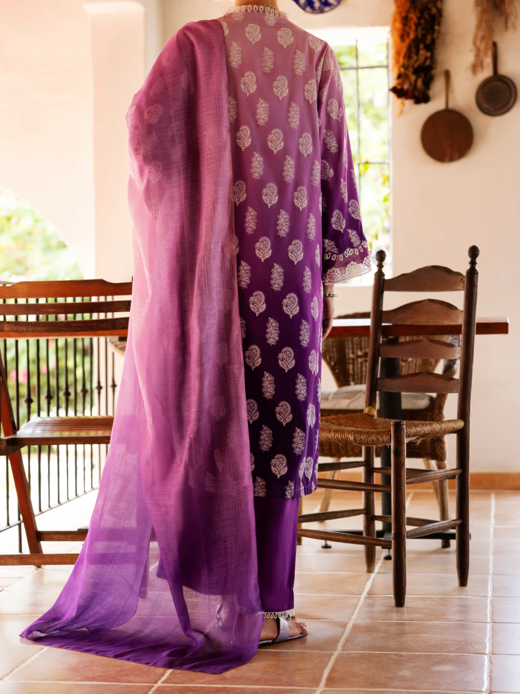 Purple Cambric 3 Piece Stitched - ALP-3PS-2035 - Image 2