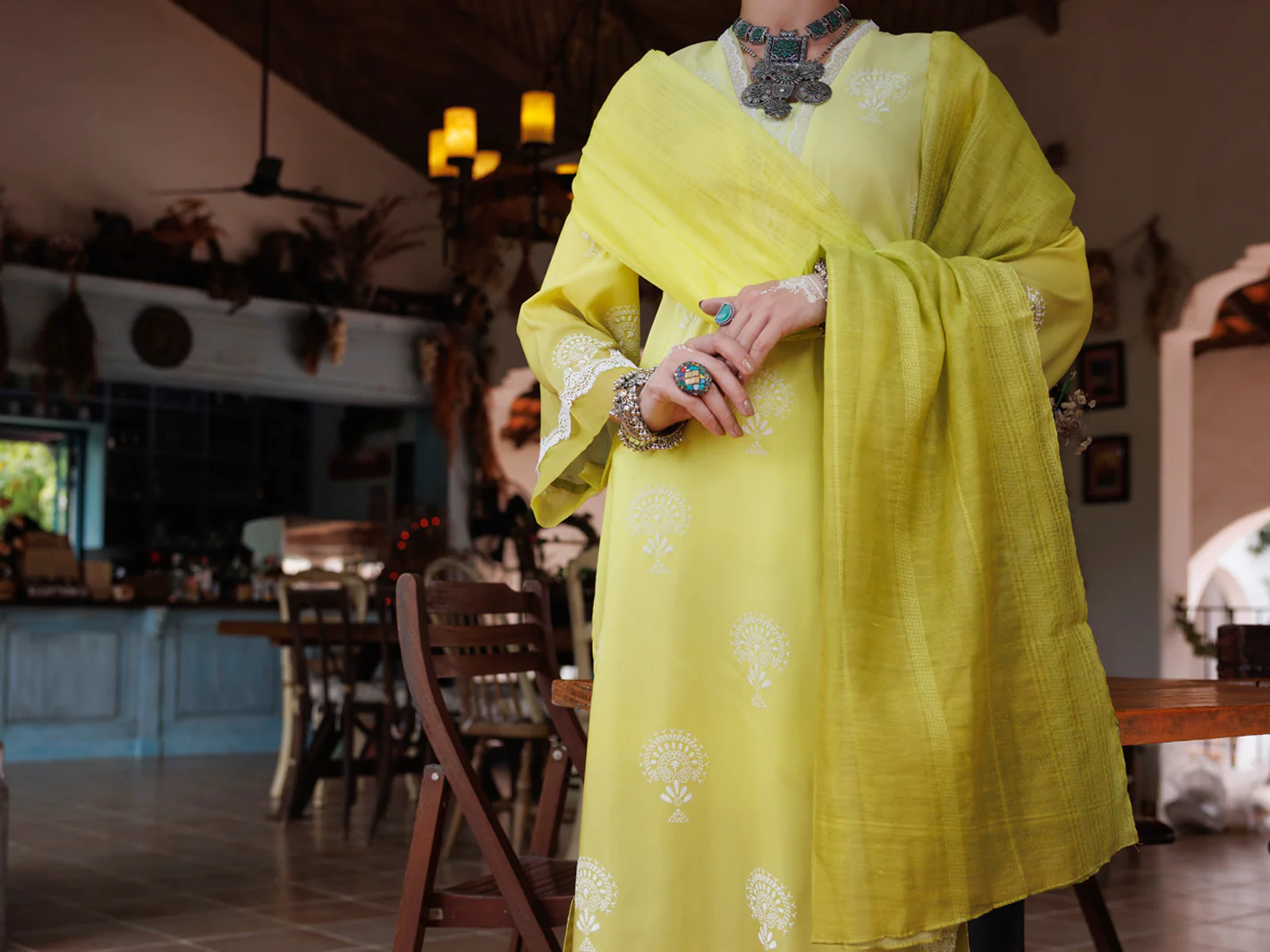 Lemon Cambric 3 Piece Stitched - ALP-3PS-2036 - Image 4