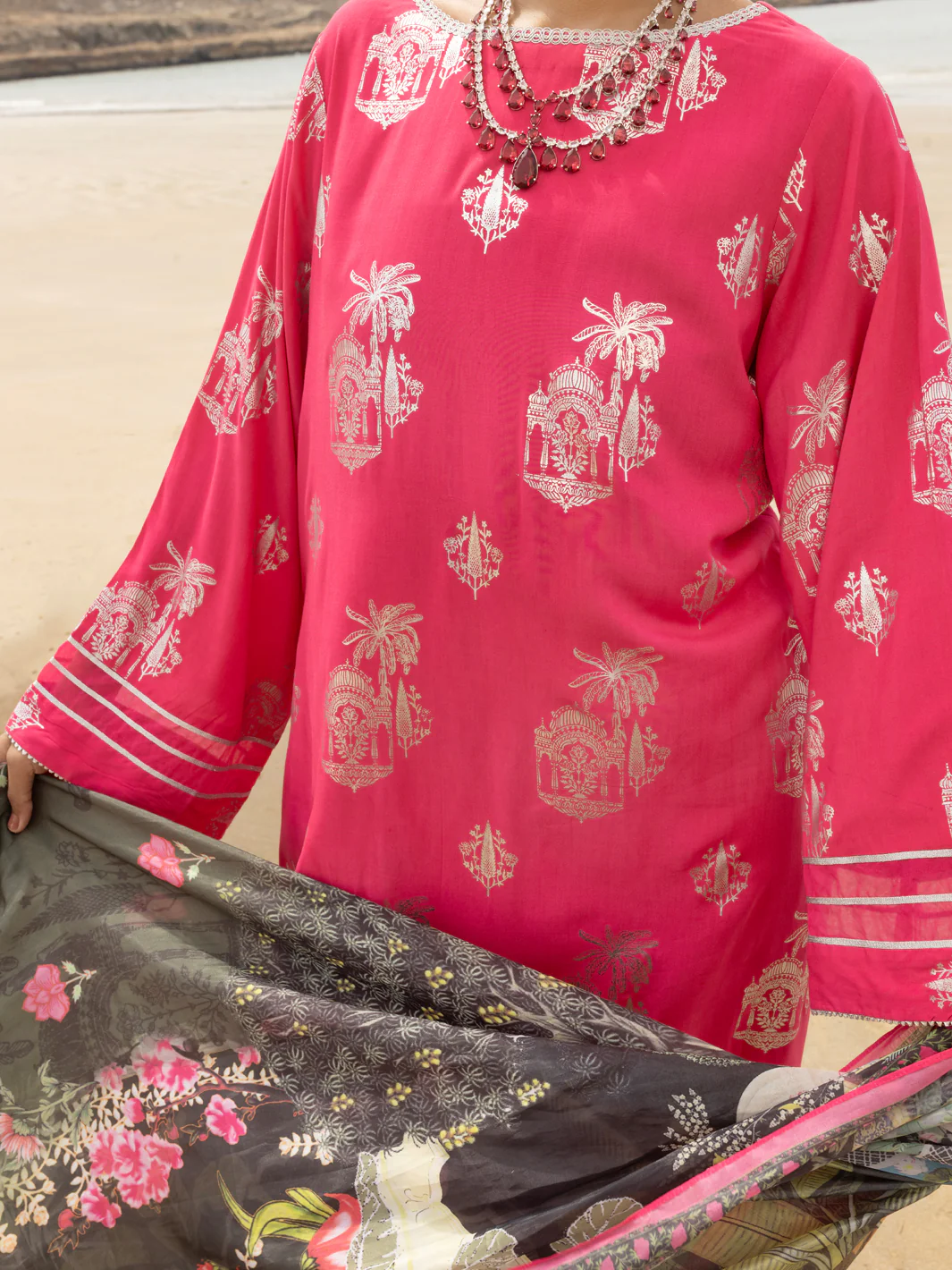 Pink Viscose 3 Piece Stitched - ALP-3PS-2044 - Image 3