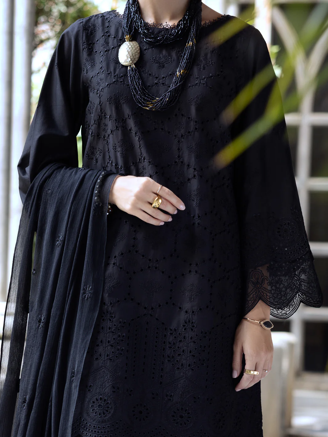 Black Lawn 3 Piece Stitched - ALP-3PS-2111 - Image 3