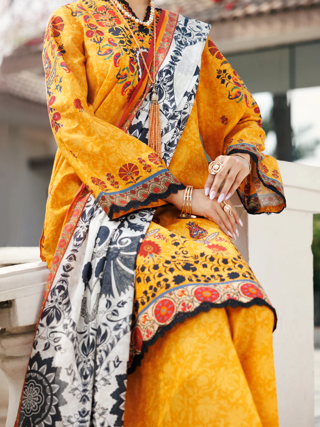 Mustard Lawn 3 Piece Stitched - ALP-3PS-2114 - Image 4
