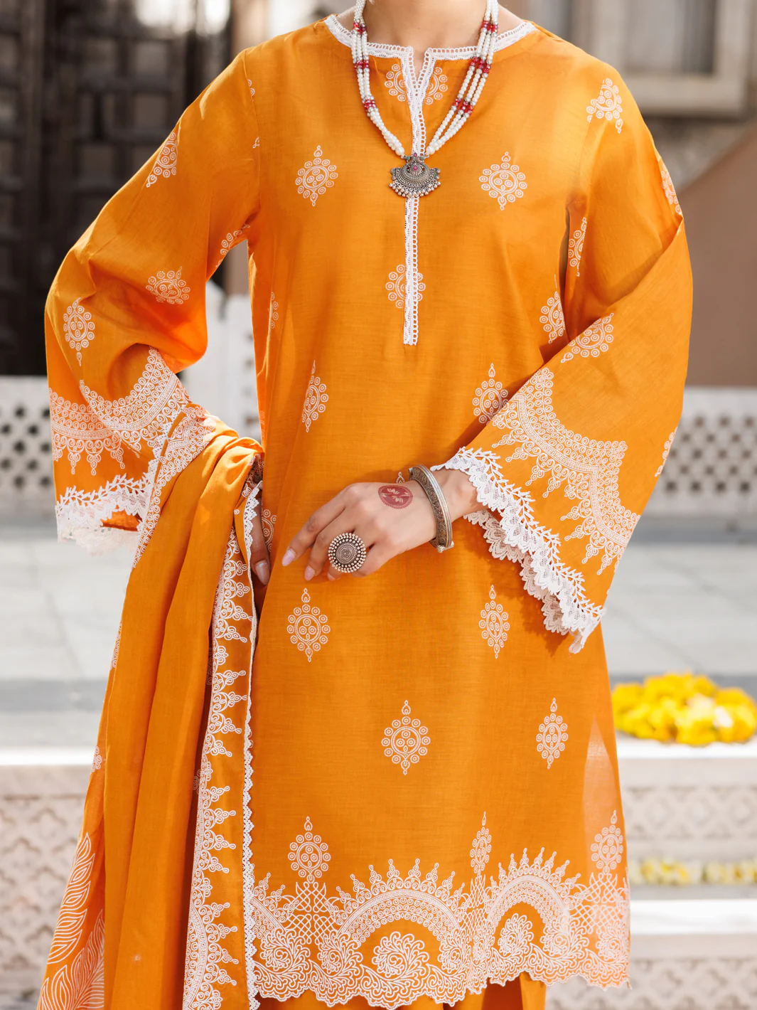 Mustard Lawn 3 Piece Stitched - ALP-3PS-2128 - Image 4