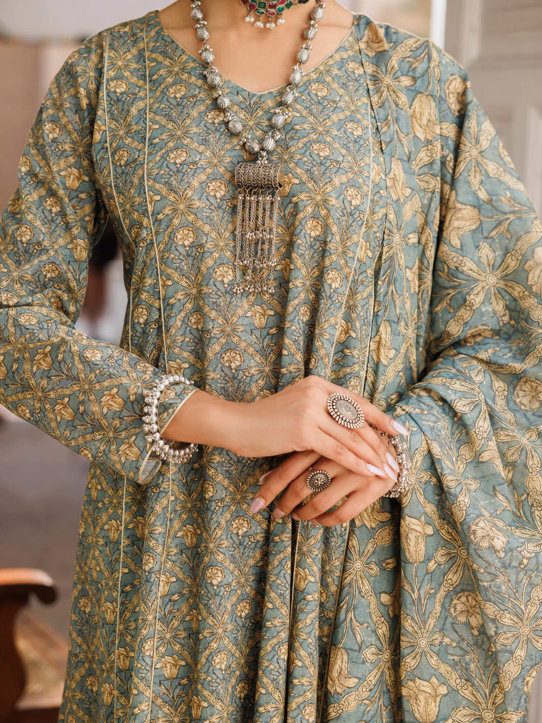 Mehndi Green Lawn 3 Piece Stitched - ALP-3PS-2130 - Image 3