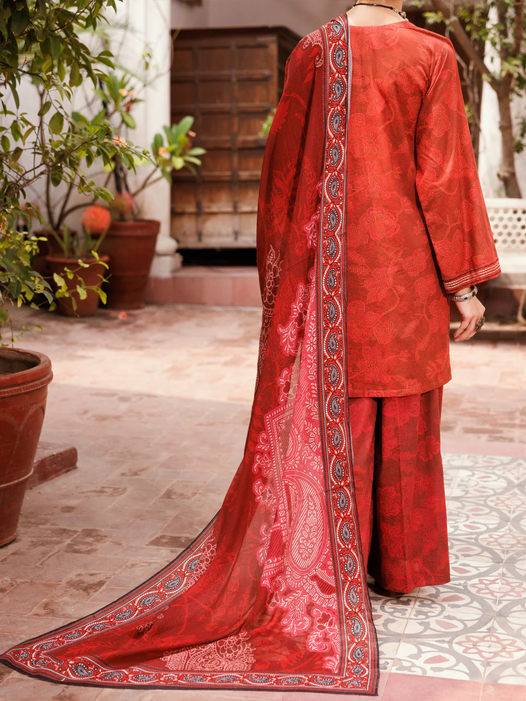 Maroon Cambric 3Pc Stitched - ALP-3PS-2137 - Image 2