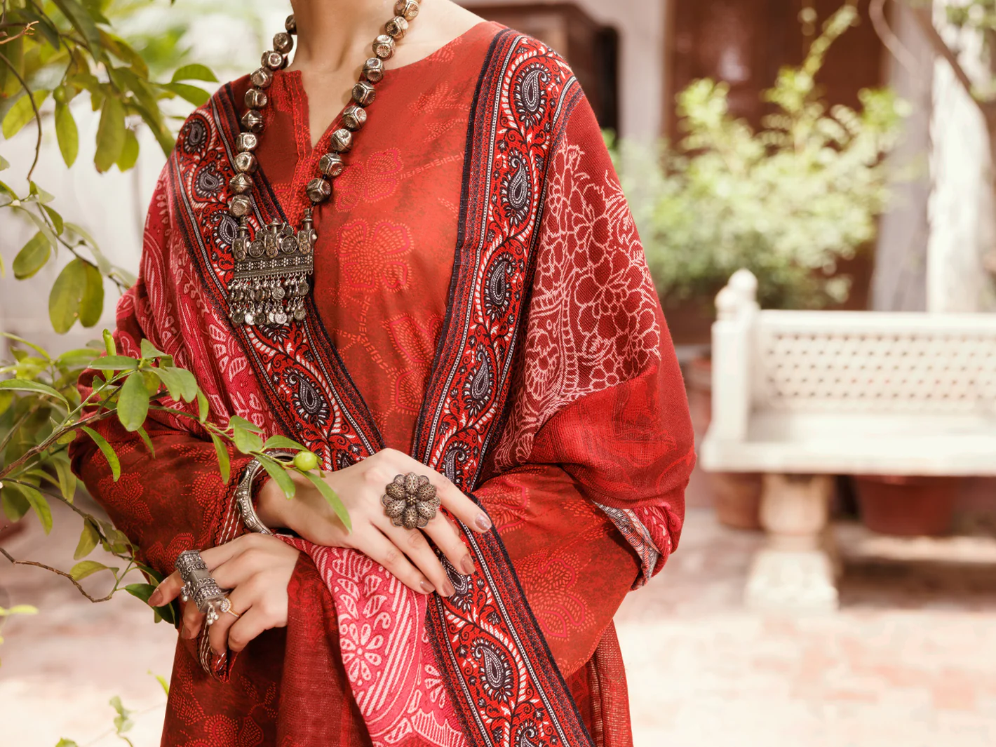 Maroon Cambric 3Pc Stitched - ALP-3PS-2137 - Image 5
