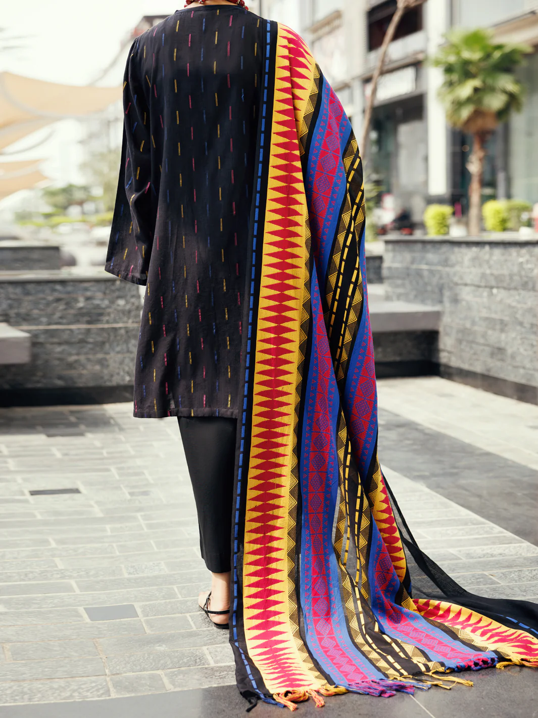Black Yarn Dyed 3Pc Stitched - ALP-3PS-2157 - Image 2