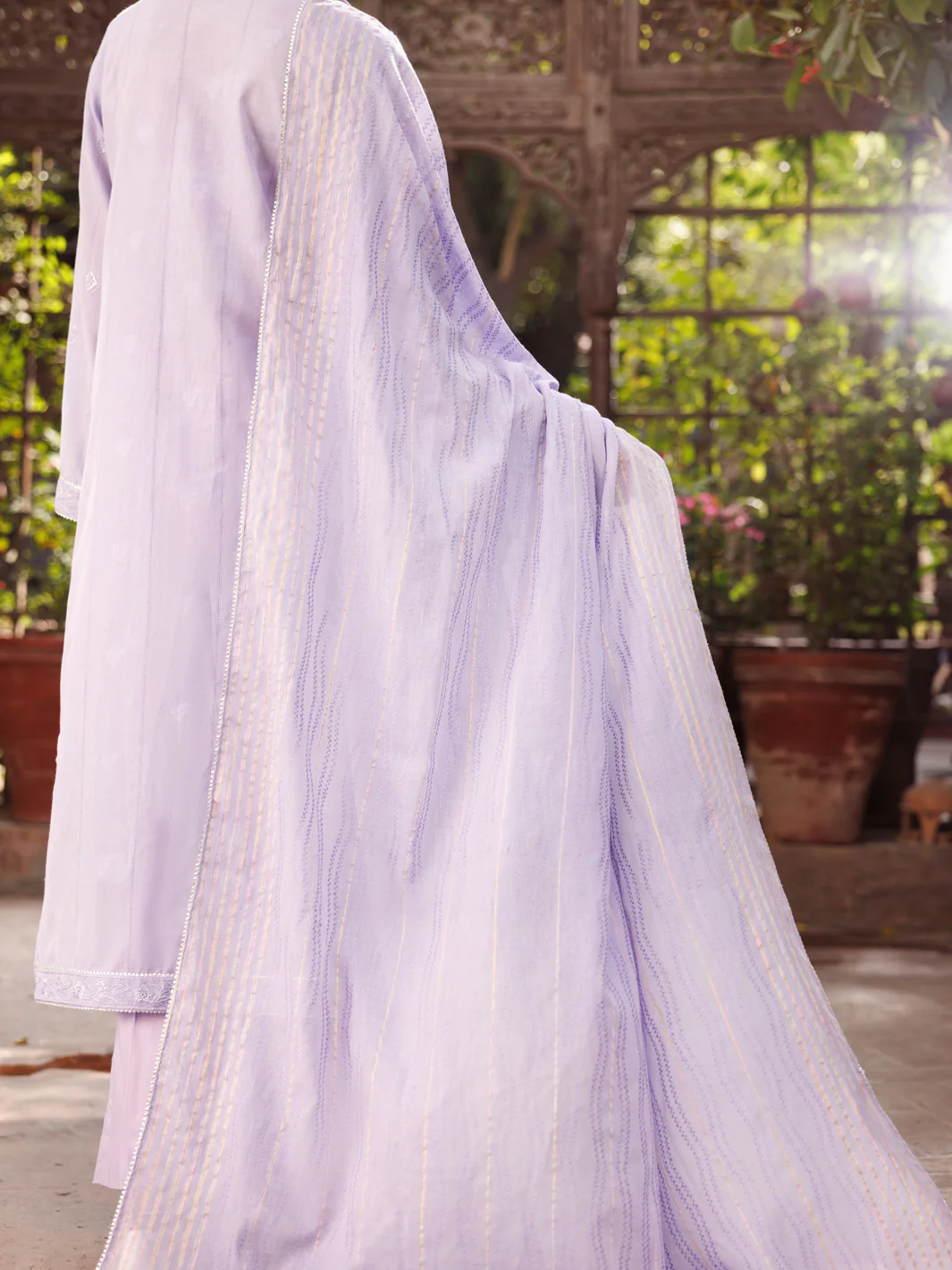Lilac Cotton Dobby 3 Piece Stitched - ALP-3PS-2165 - Image 2