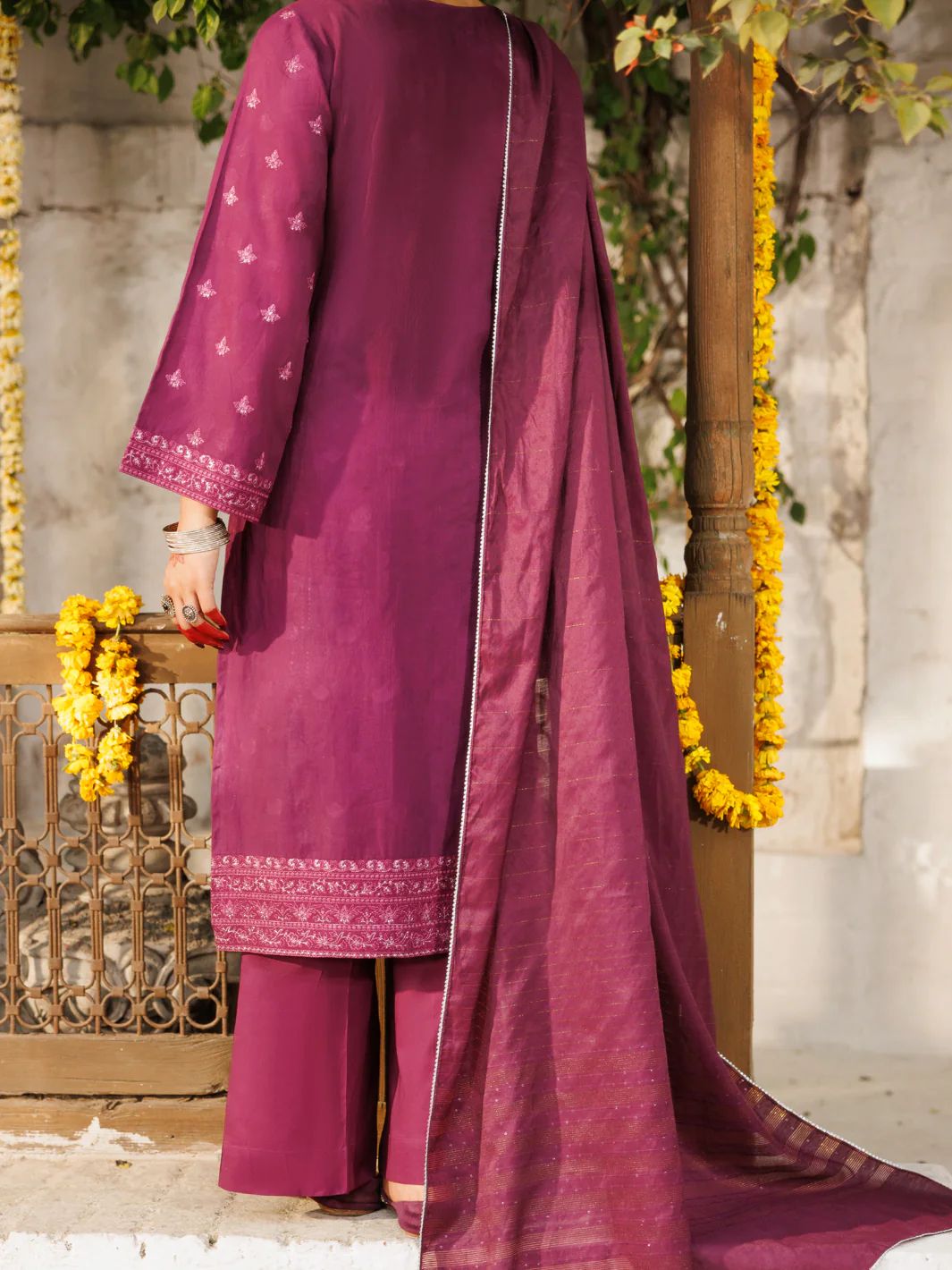 Purple Dobby 3 Piece Stitched - ALP-3PS-2168 - Image 2