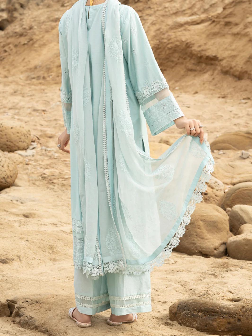 Sky Blue Lawn 3 Piece Stitched - ALP-3PS-2181 - Image 2