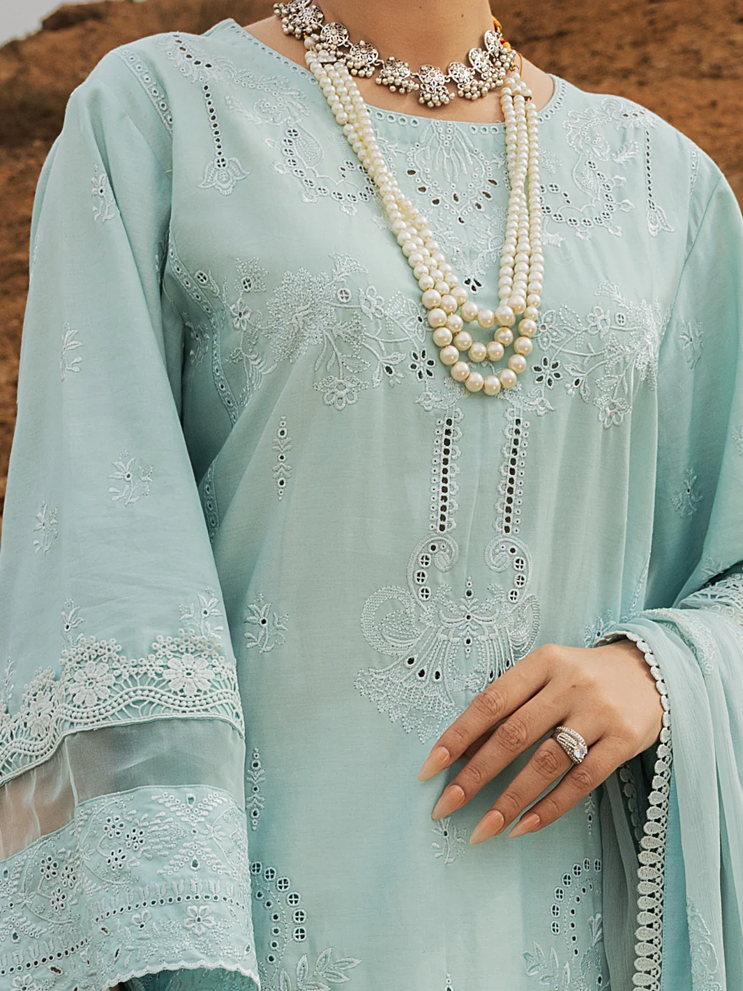 Sky Blue Lawn 3 Piece Stitched - ALP-3PS-2181 - Image 3