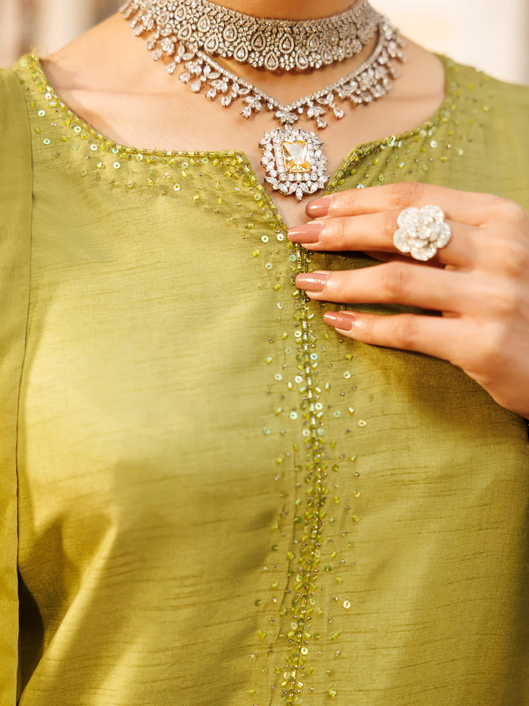Lime Green 3 Piece Stitched - ALP-3PS-2190 - Image 3