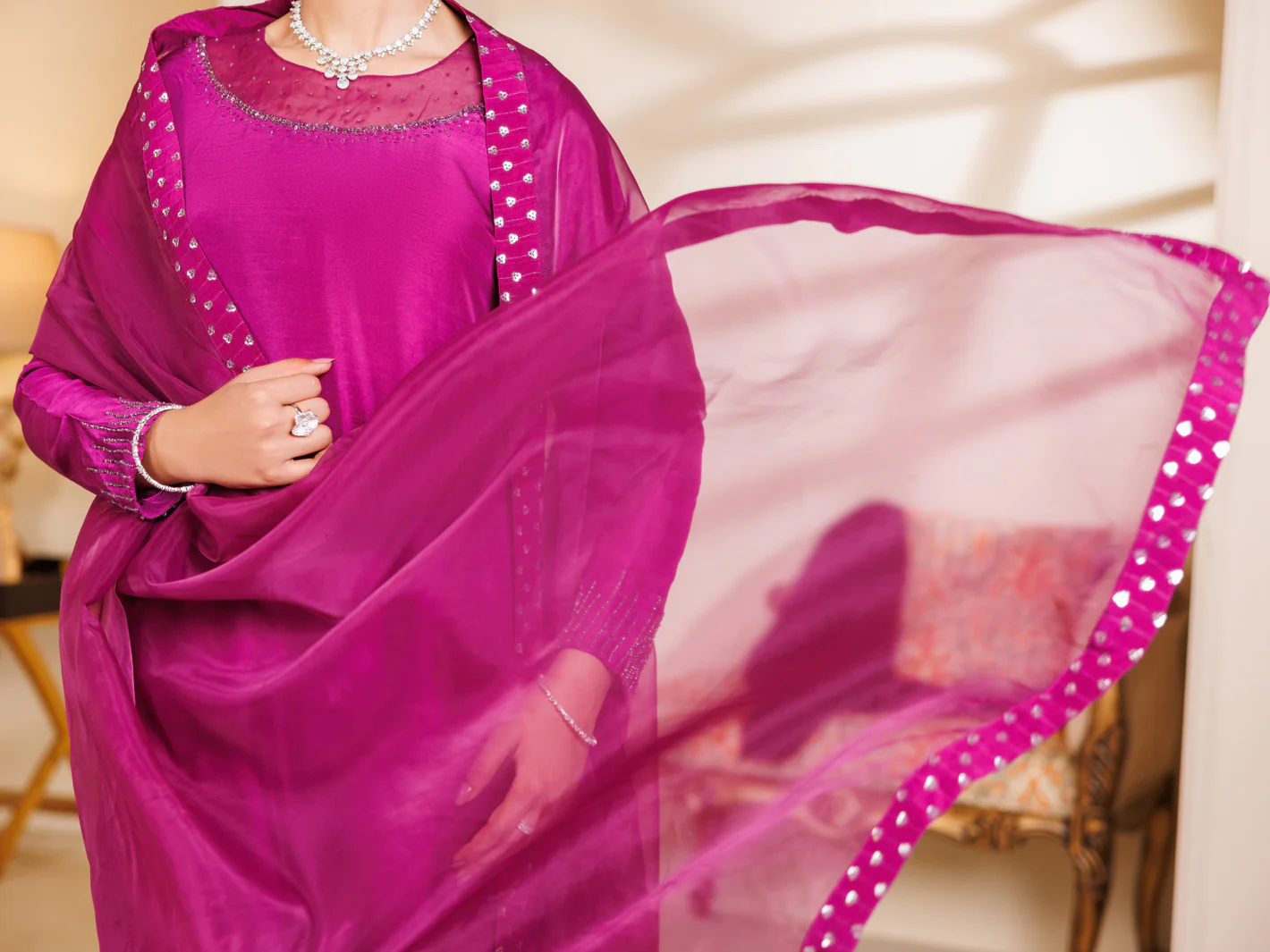Purple Raw Silk 3Pc Stitched - ALP-3PS-2196 - Image 5