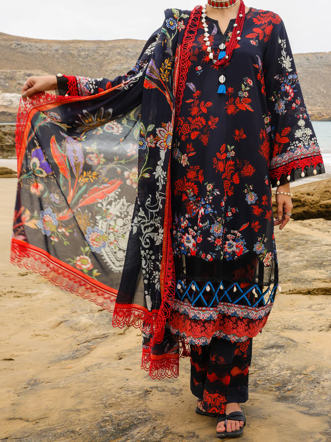 Black Lawn 3 Piece Unstitched - ALP-3PS-2207