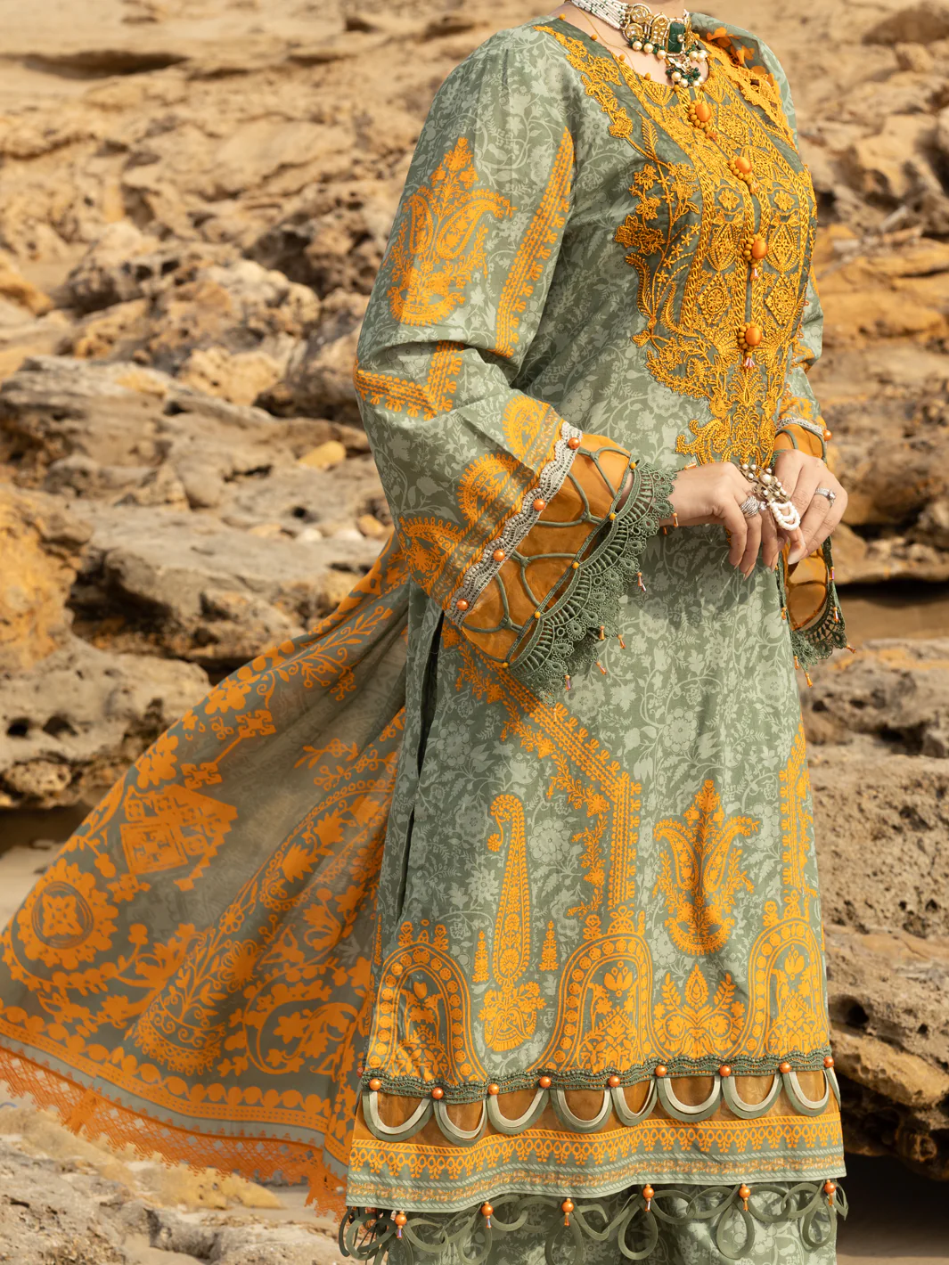 Sage Green Lawn 3 Piece Unstitched - ALP-3PS-2218 - Image 4