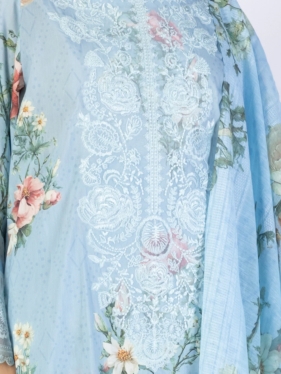 Sky Blue Lawn 3 Piece Unstitched - ALP-3PS-2221 - Image 3