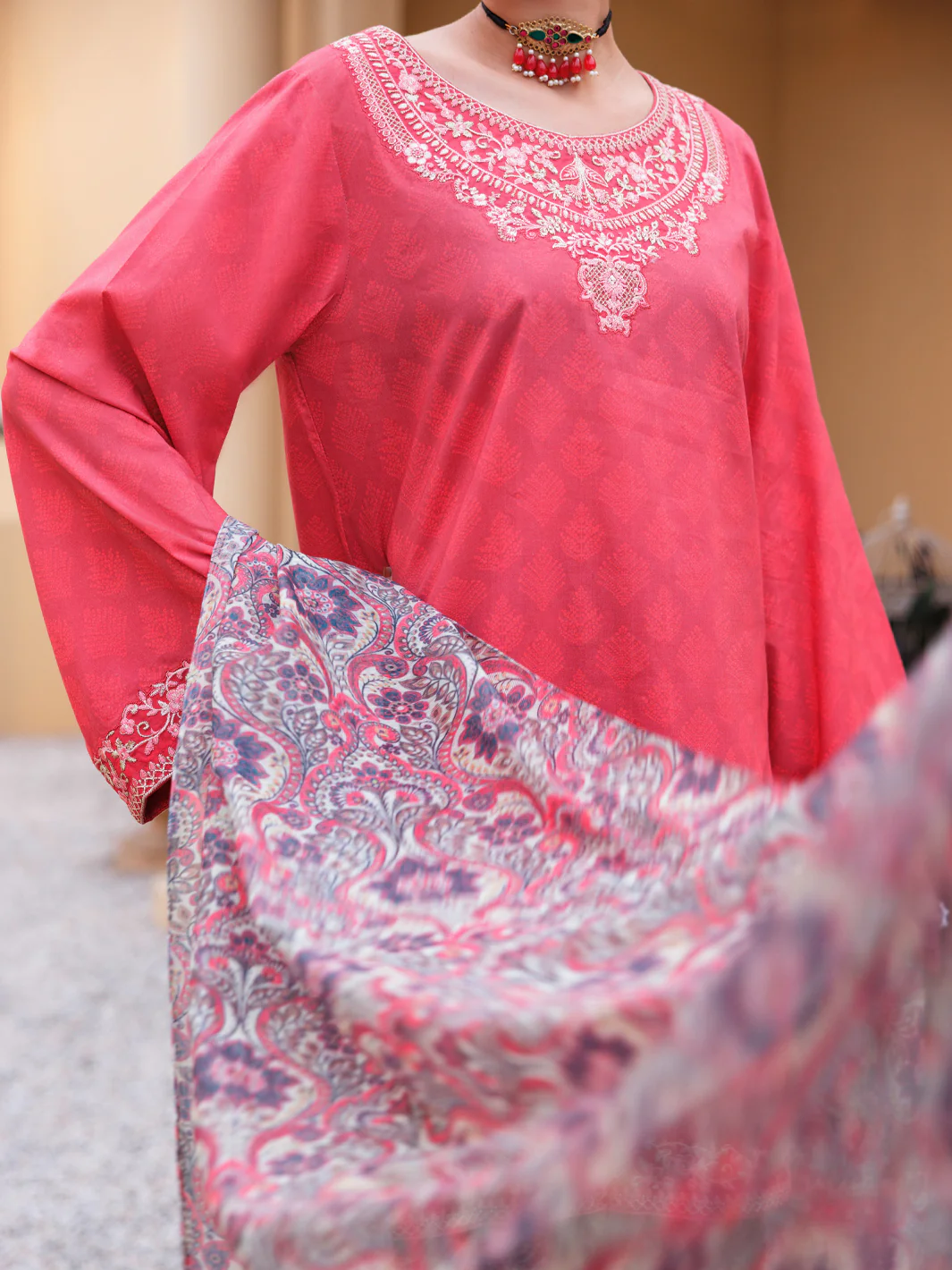 Light Pink Lawn Stitched 3Pc - ALP-3PS-2307 - Image 4
