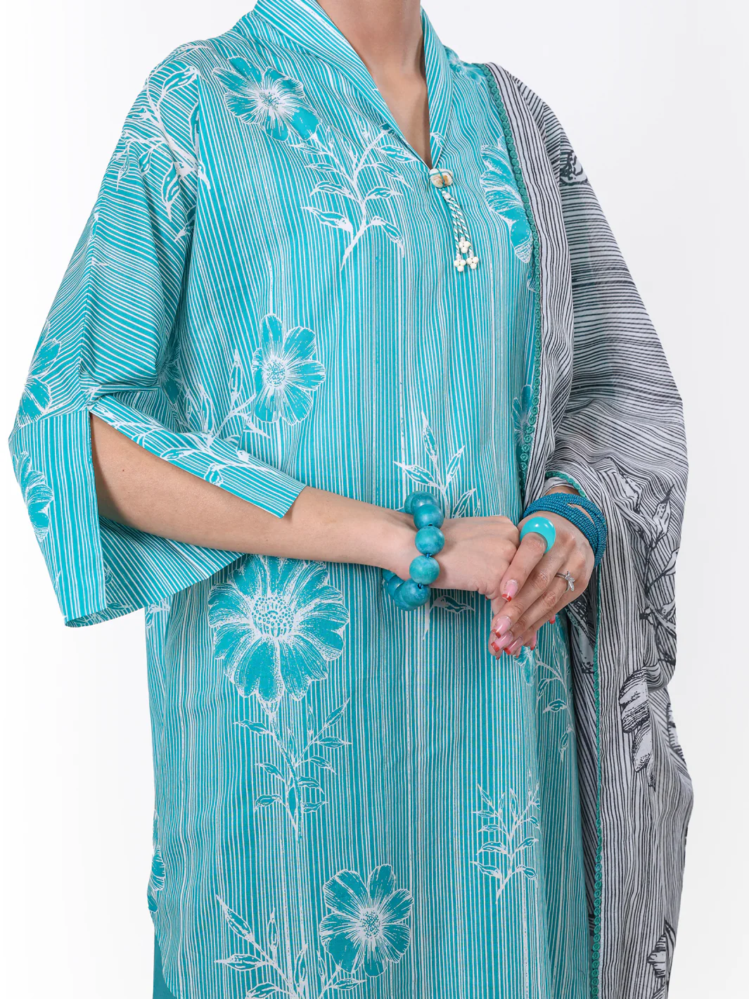 Sea Green Lawn 3Pc Unstitched - ALP-3PS-2387 - Image 2