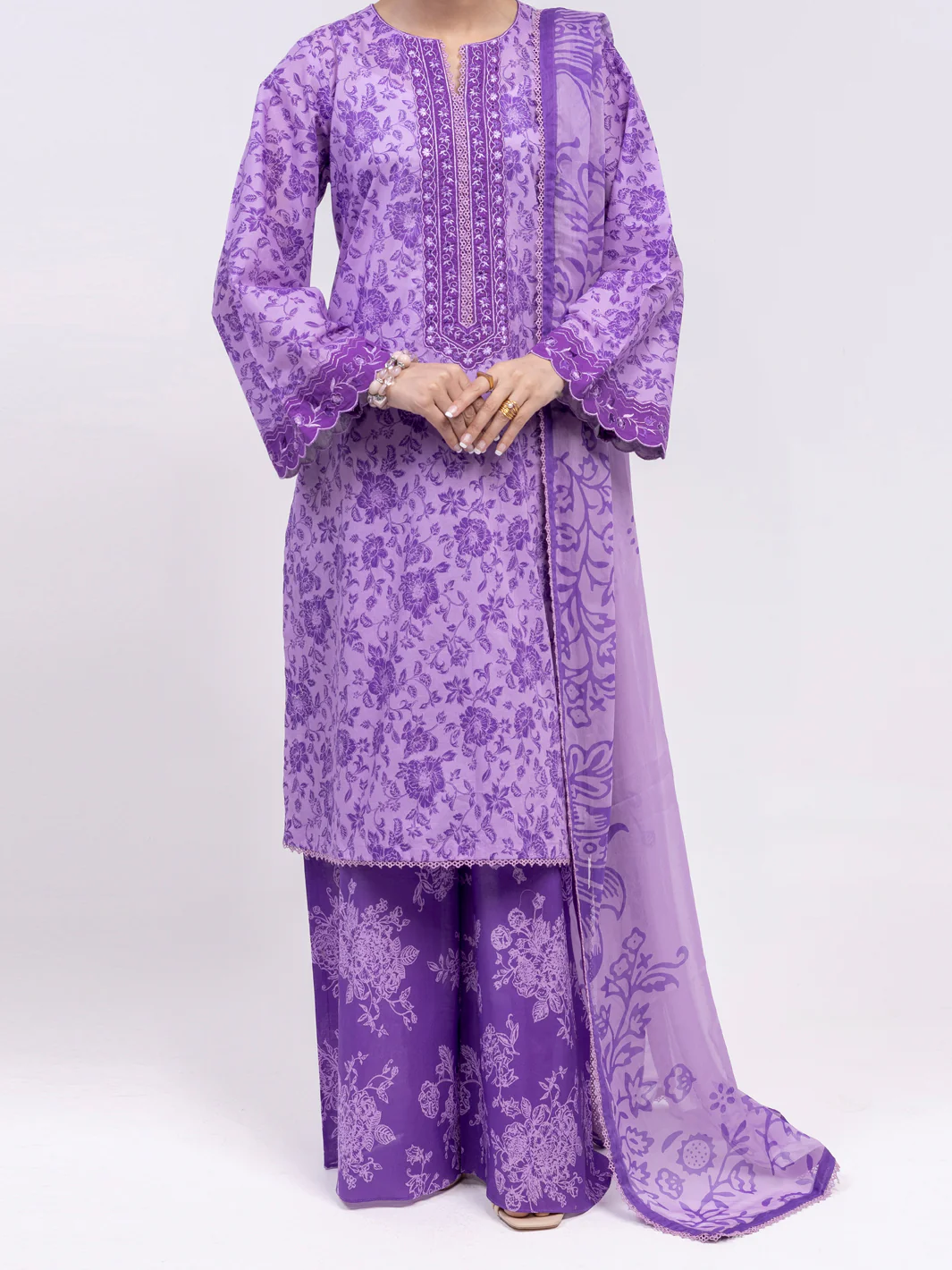 Purple Lawn 3Pc Unstitched - ALP-3PS-2407