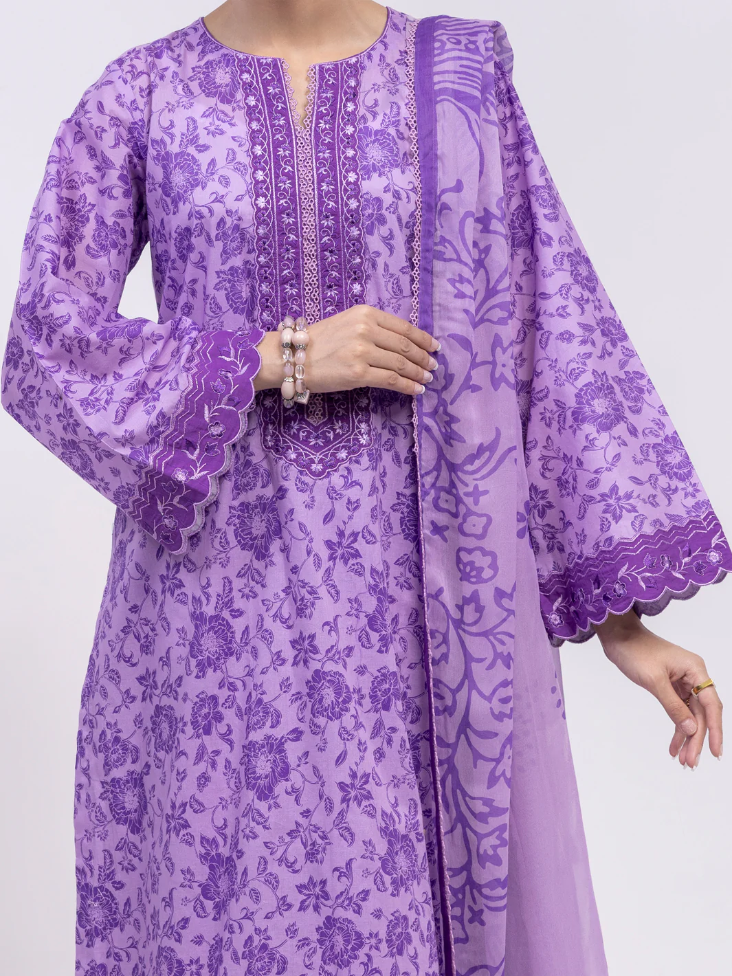Purple Lawn 3Pc Unstitched - ALP-3PS-2407 - Image 2