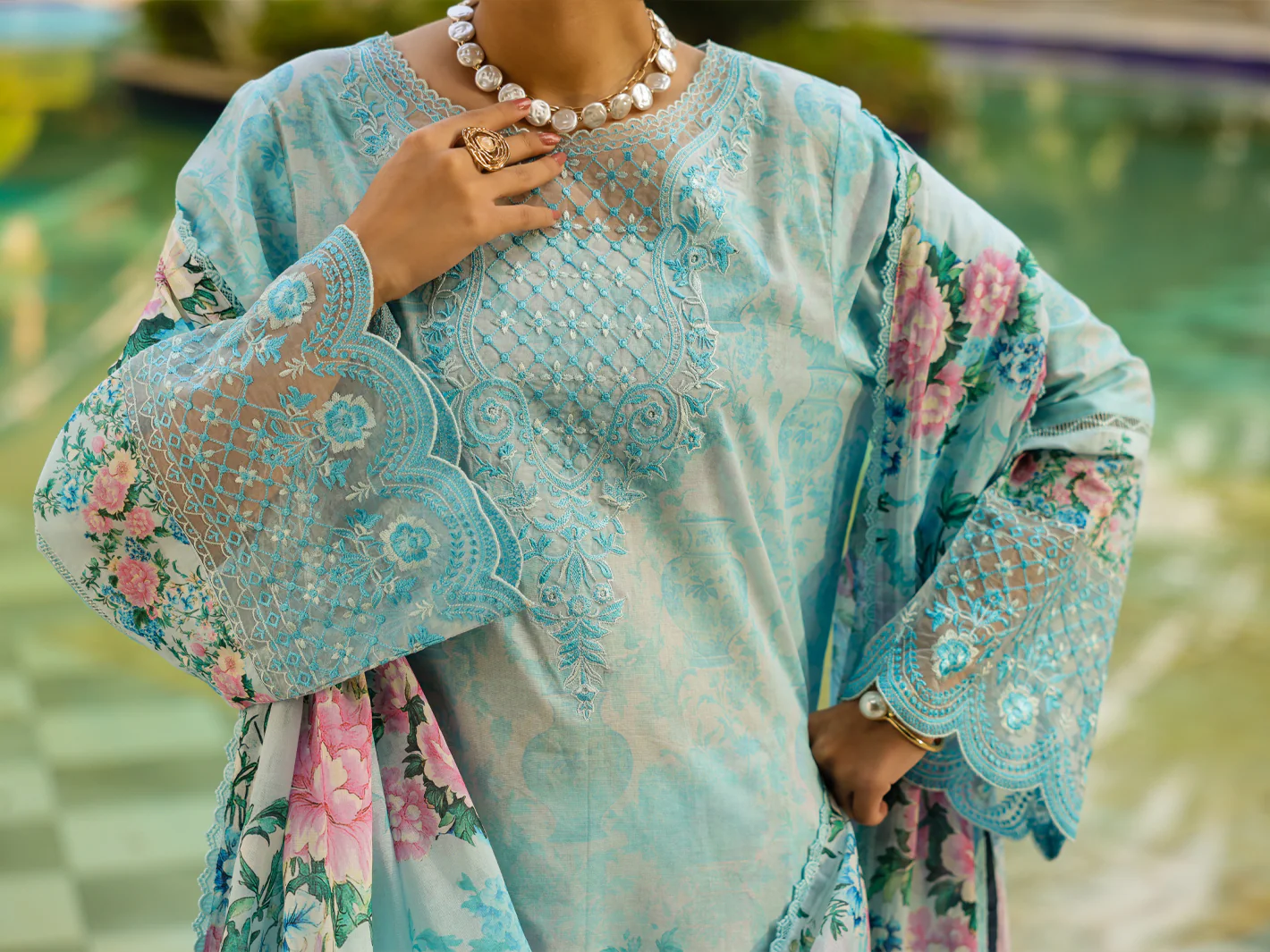 Blue Lawn 3Pc Unstitched - ALP-3PS-2436 - Image 6