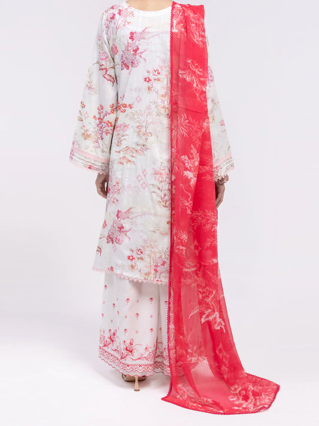 Off White Lawn 3Pc Unstitched - ALP-3PS-2437 - Image 3