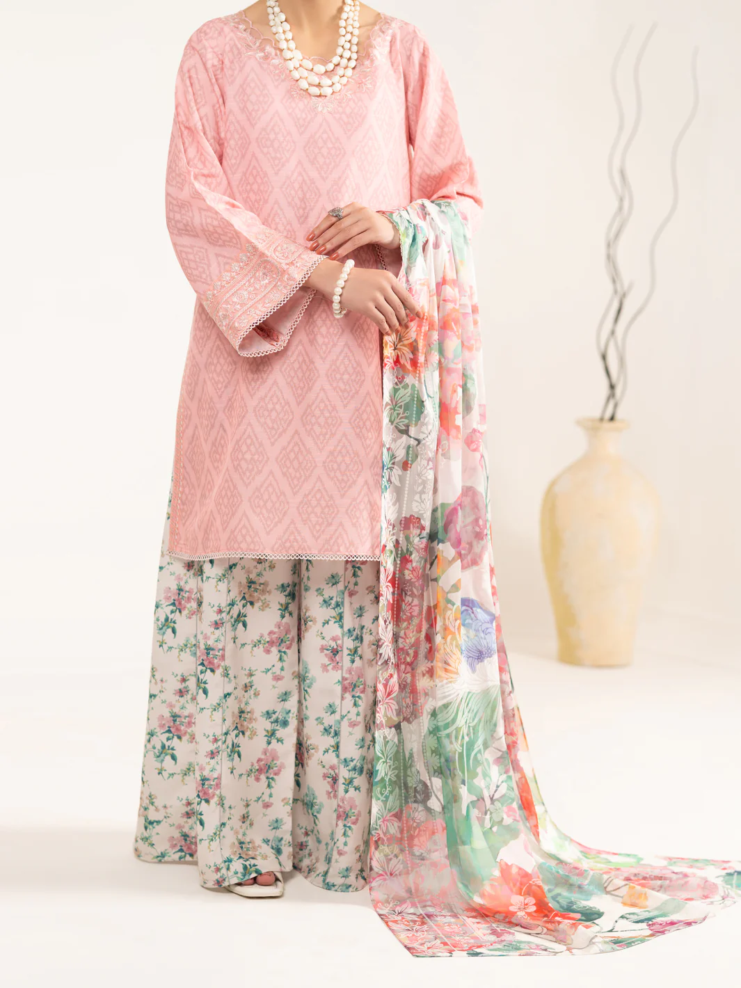 Pink Raw Silk 3Pc Unstitched - ALP-3PS-2446 - Image 4