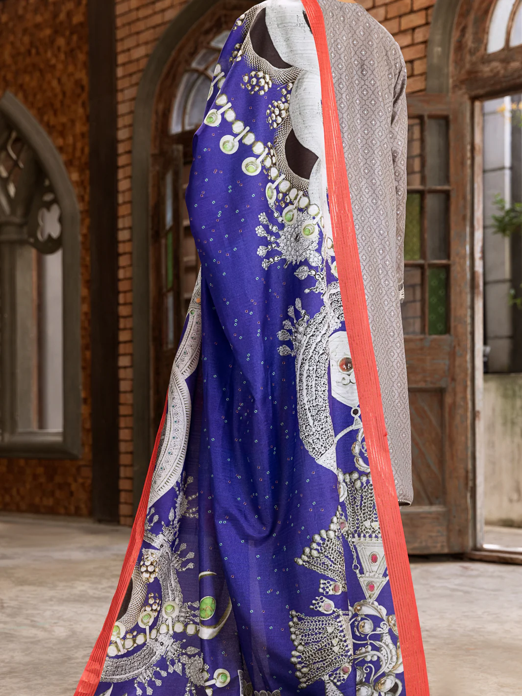 Grey Silk 3 Piece Stitched - ALP-3PS-426 - Image 2