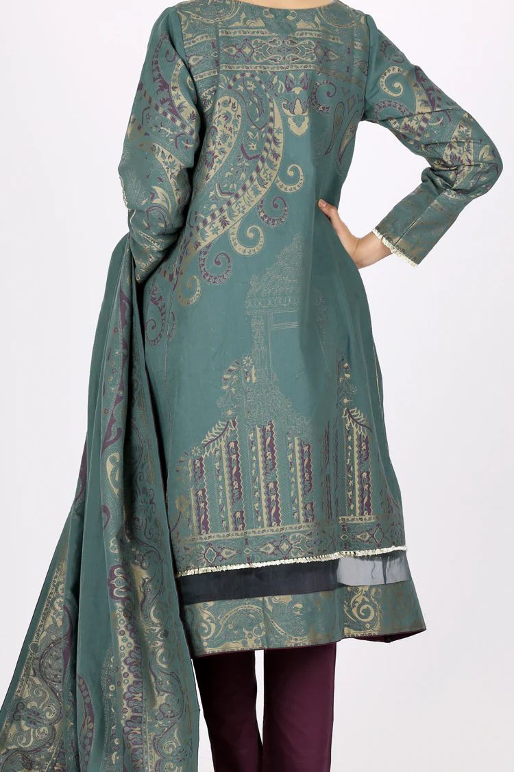 Green 3 Piece Stitched - ALP-3PS-581 - Image 2