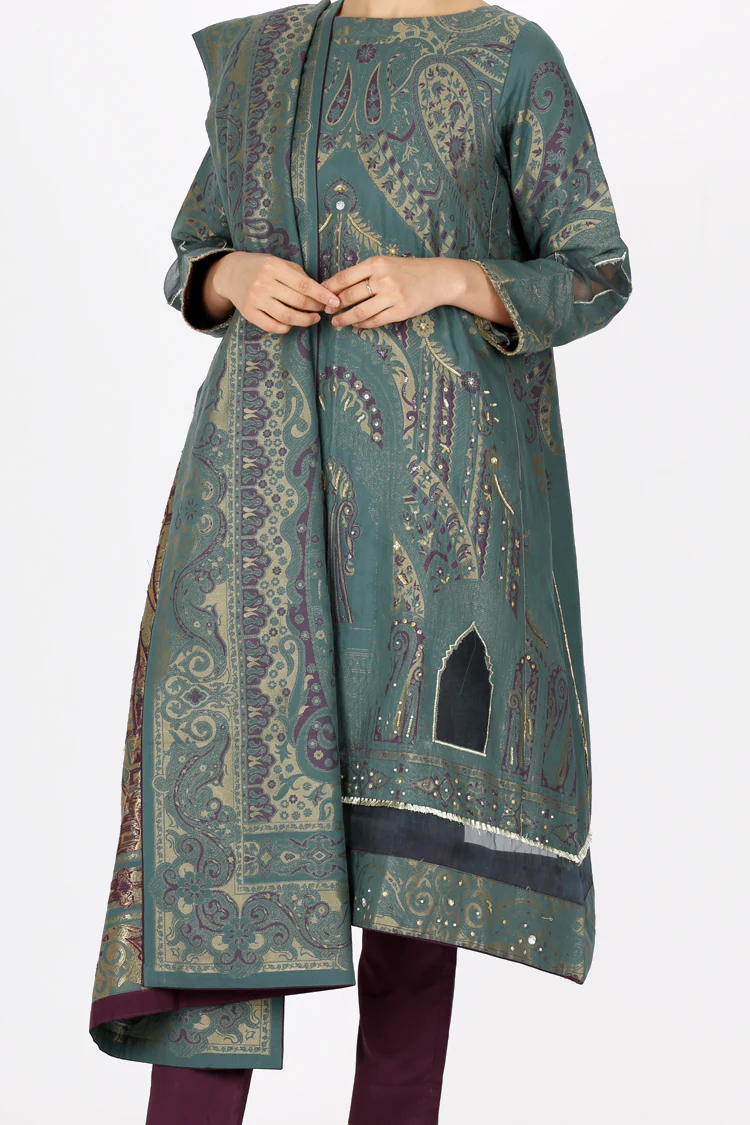 Green 3 Piece Stitched - ALP-3PS-581 - Image 3