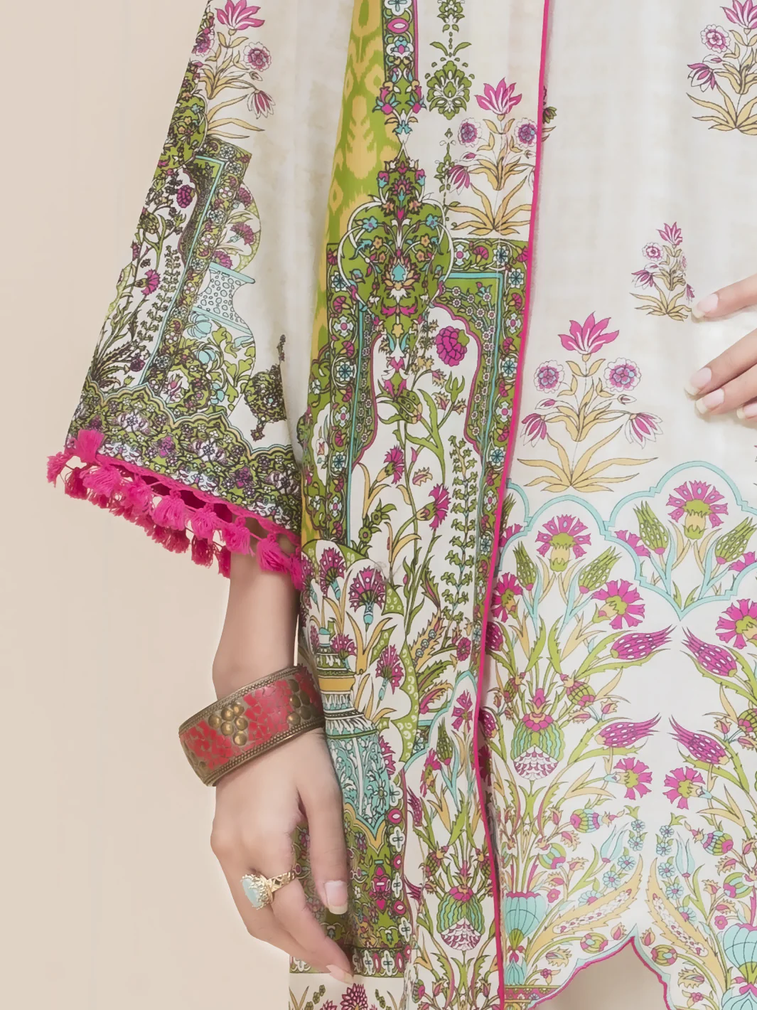 Off White Lawn 3 Piece Stitched - ALP-3PS-777 - Image 3