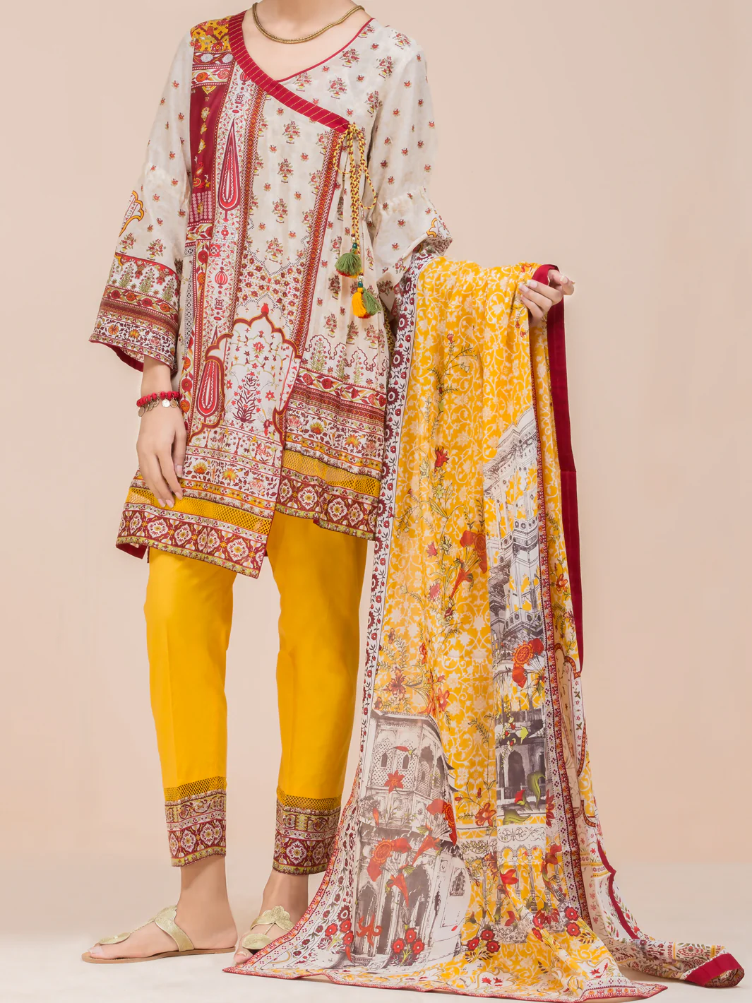 Beige Lawn 3 Piece Stitched - ALP-3PS-780