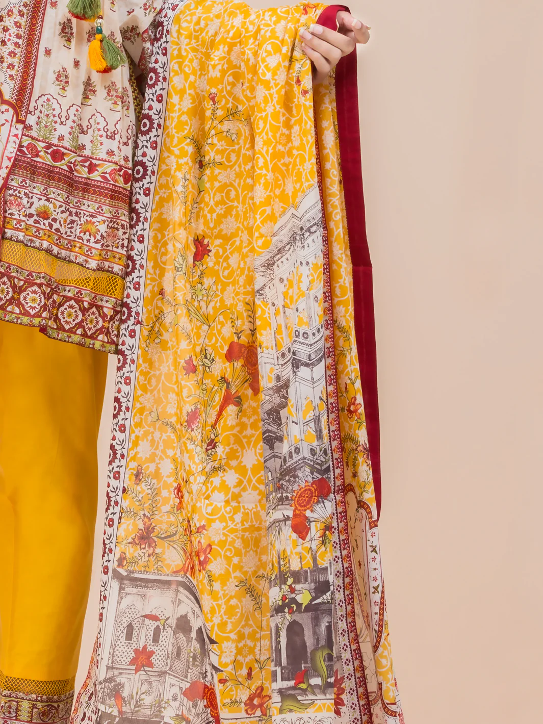 Beige Lawn 3 Piece Stitched - ALP-3PS-780 - Image 4