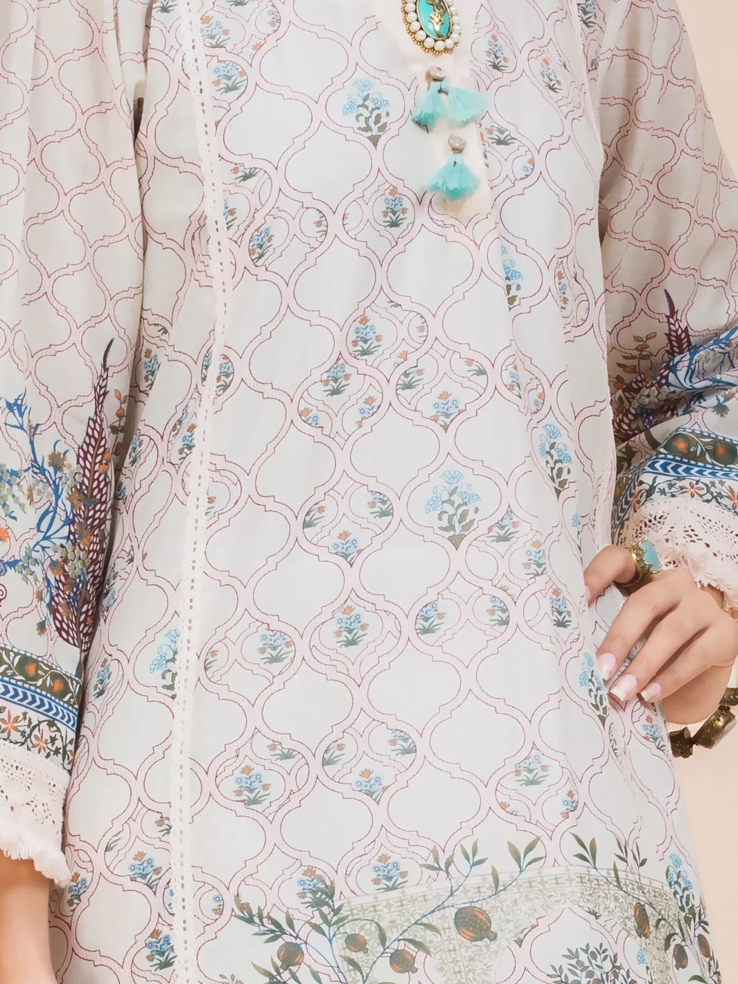 Beige Lawn 3 Piece Stitched - ALP-3PS-781 - Image 2