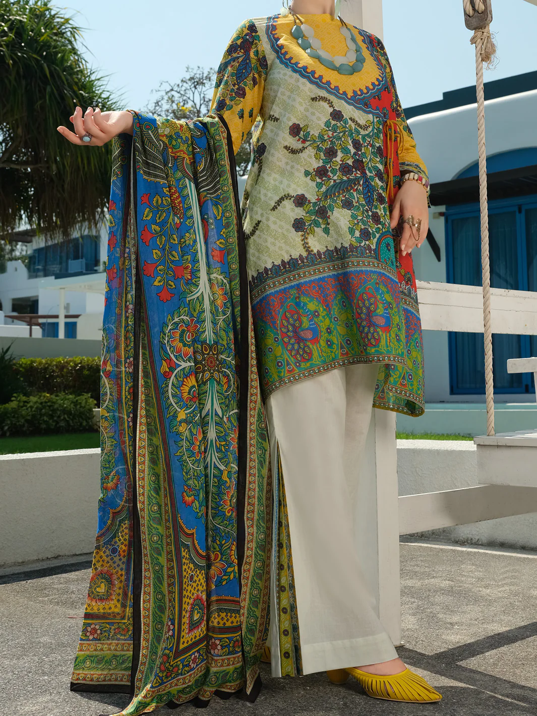 Yellow 3 Piece Unstitched - ALP-3PS-783