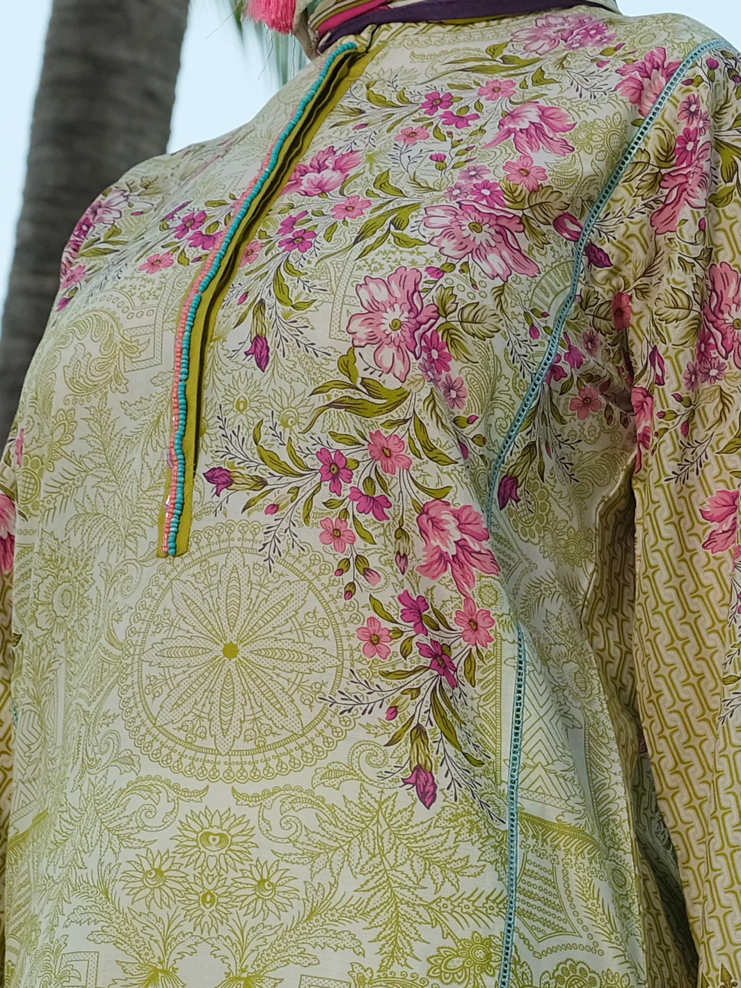 Olive Lawn 3 Piece Stitched - ALP-3PS-784 - Image 4