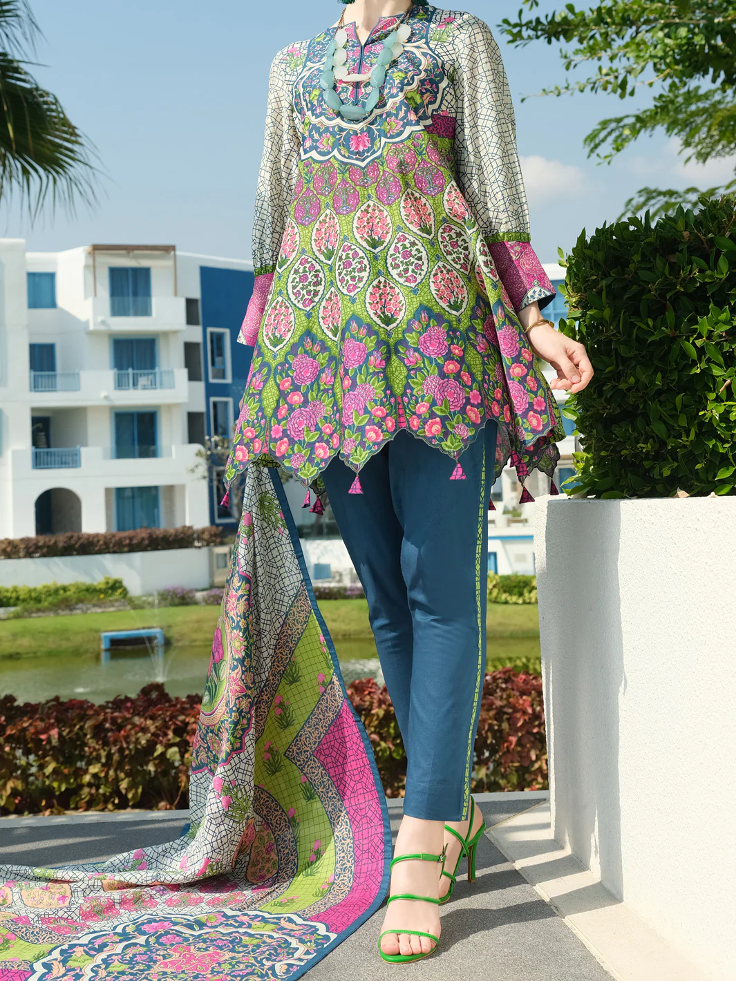 Green 3 Piece Unstitched - ALP-3PS-796