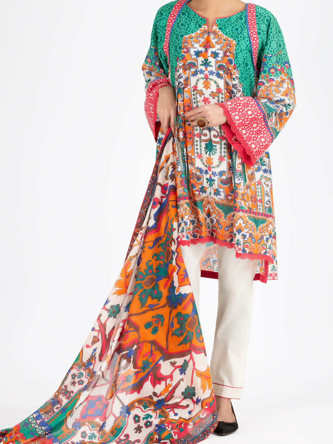 Green Lawn 3 Piece Stitched - ALP-3PS-798 - Image 3
