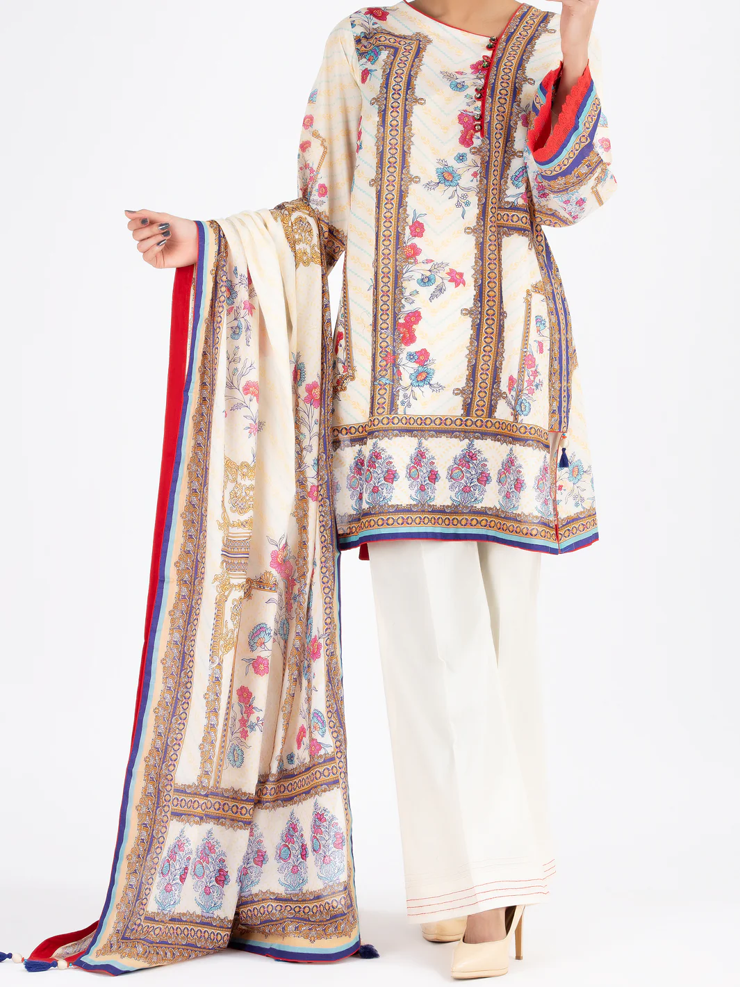 Ivory Lawn 3 Piece Stitched - ALP-3PS-801 - Image 3