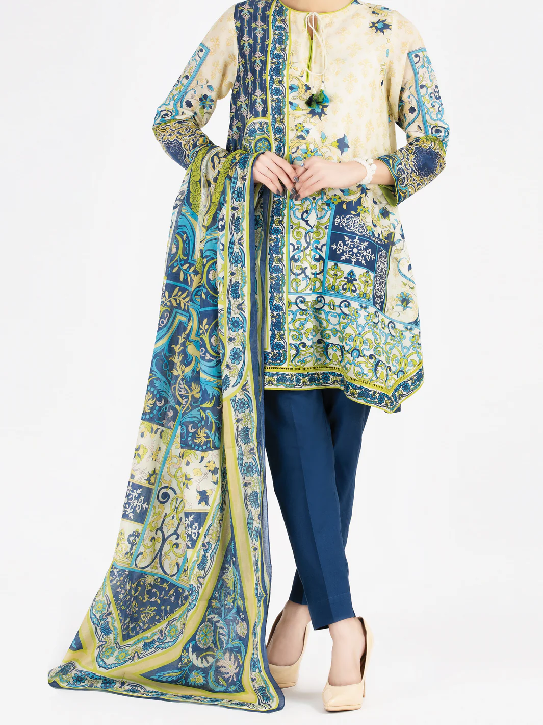 Beige Lawn 3 Piece Stitched - ALP-3PS-805