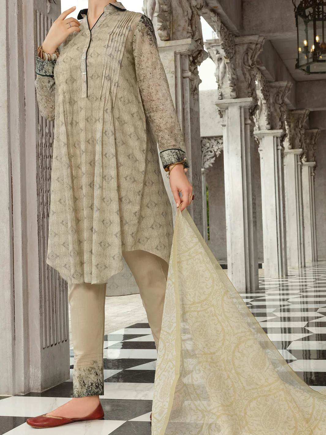 Beige 3 Piece Stitched - ALP-3PS-810 - Image 4
