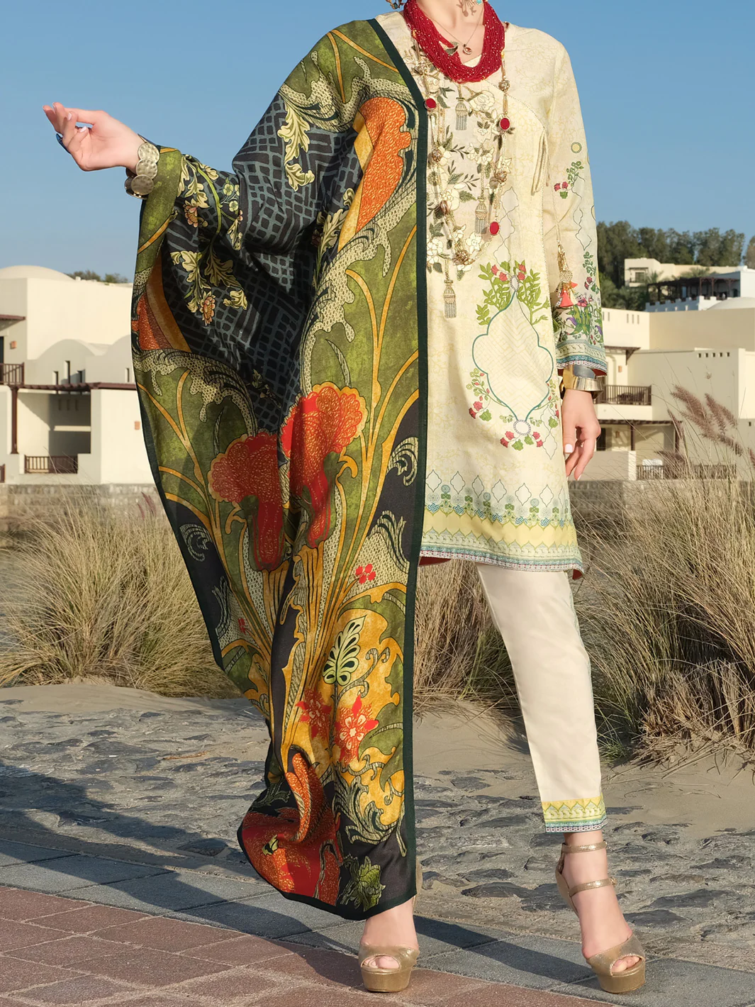 Ivory Lawn 3 Piece Unstitched - ALP-3PS-882