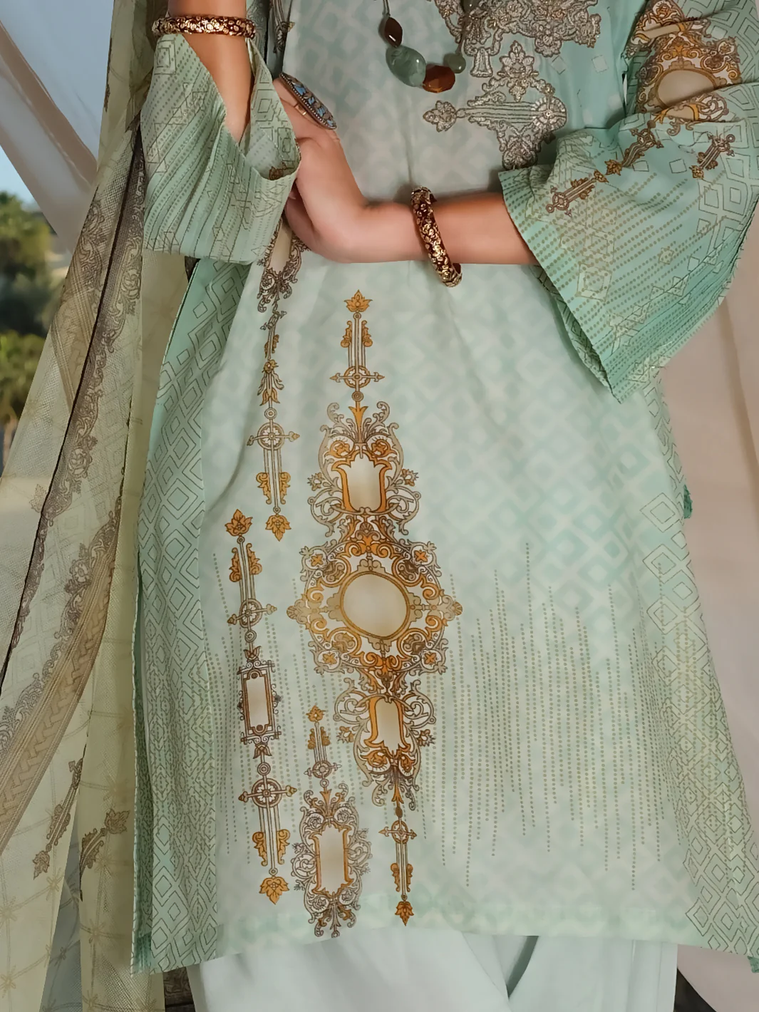 Aqua Lawn 3 Piece Stitched - ALP-3PS-887 - Image 3