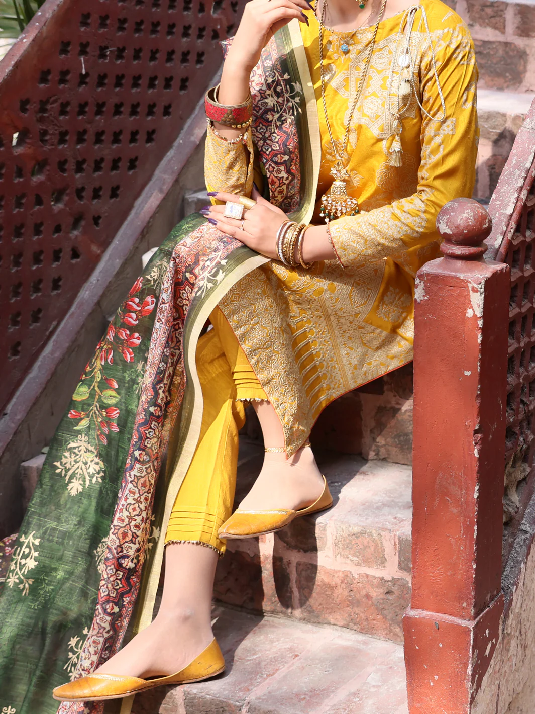 Mustard Viscose 3 Piece Stitched - ALP-3PS-903 - Image 2