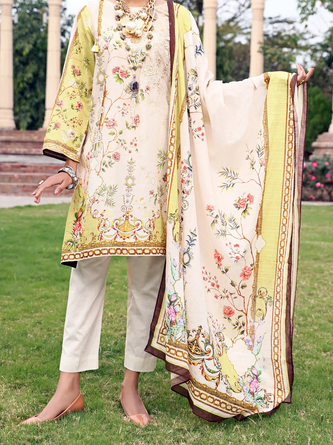 Off White Lawn 3 Piece Stitched - ALP-3PS-924/S