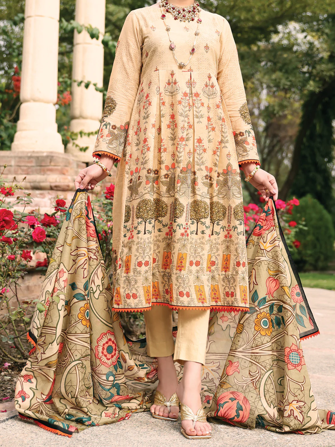 Beige Lawn 3 Piece Stitched - ALP-3PS-927