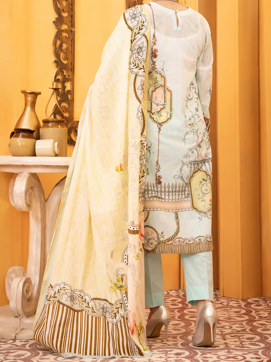 Aqua Lawn 3 Piece Stitched - ALP-930 - Image 3