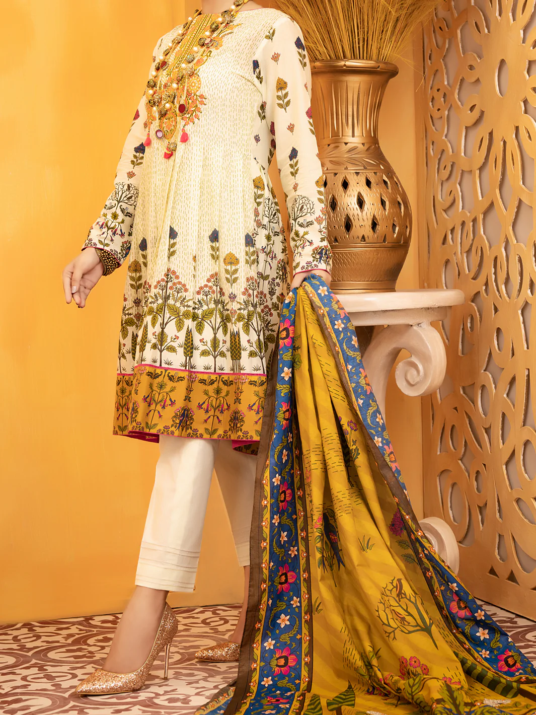 Yellow Lawn 3 Piece Stitched - ALP-931 - Image 3