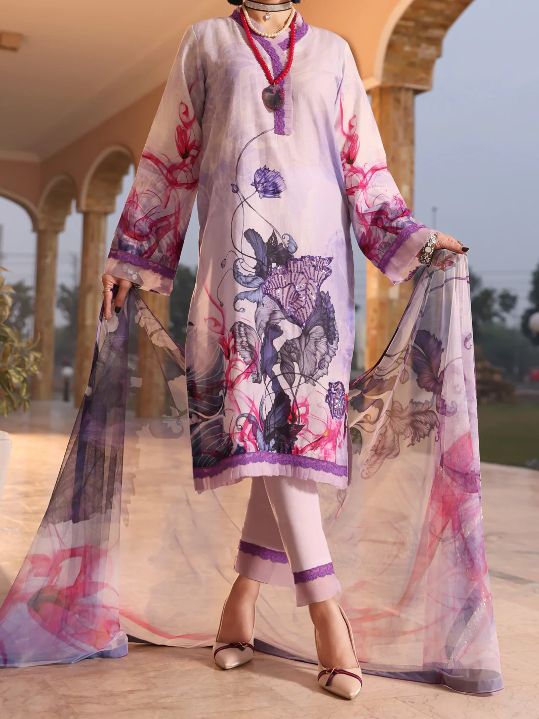 Plum Lawn 3 Piece Stitched - ALP-3PS-939/S