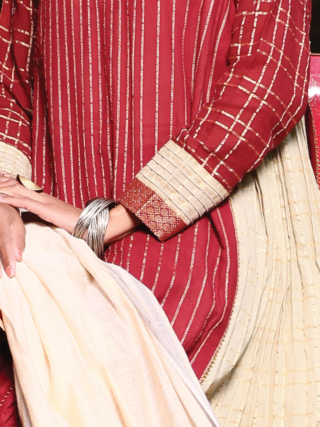 Maroon Jacquard 3 Piece Stitched - ALP-3PS-950 - Image 3